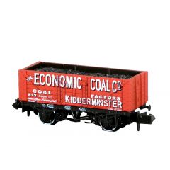Peco N Scale, NR-P414 Private Owner 7 Plank Wagon, 10' Wheelbase No. 3, 'The Economic Coal Co', Red Livery small image
