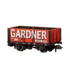 Peco N Scale, NR-P427 Private Owner 7 Plank Wagon, 10' Wheelbase 306, 'Gardner Coal Merchant', Red Livery small image