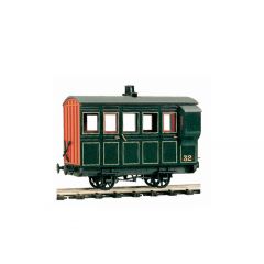 Peco O-16.5 Scale, OR-32 4 Wheel Coach Kit, Lined Green Livery small image