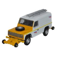 Oxford Rail OO Scale, OR76ROR002B Road Rail Land Rover Defender 'Network Rail', with Black Grille small image