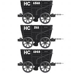 Accurascale OO Scale, ACC2801-B Private Owner Chaldron Wagons 1518, 211 & 1349, 'Hetton Colliery', Black Livery small image