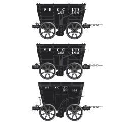 Accurascale OO Scale, ACC2802-C Private Owner Chaldron Wagons 298, 268 & 369, 'Seaton Burn', Black Livery small image