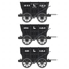 Accurascale OO Scale, ACC2807-H Private Owner Chaldron Wagons 1833, 1641 & 650, 'Londonderry', Black Livery small image