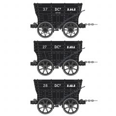 Accurascale OO Scale, ACC2808-I Private Owner Chaldron Wagons 37, 27 & 28, 'Seaham Harbour', Black Livery small image