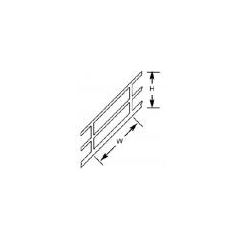 Plastruct N Scale, 90691 Stair Rail SRS-2 H:6.4mm W:11.1mm Length:90mm (Pack of 2) small image