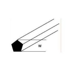 Plastruct , 90833 Pentagon Rod MRP-40 W:1mm Length:250mm (Pack of 10) small image