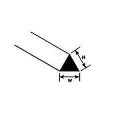 Plastruct , 90842 Triangular Rod MRT-40 H:1mm W:1mm Length:250mm (Pack of 10) small image