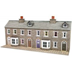 Metcalfe N Scale, PN175 Terraced House Fronts in Stone, Low Relief small image