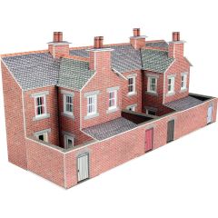 Metcalfe N Scale, PN176 Terraced House Backs in Red Brick, Low Relief small image