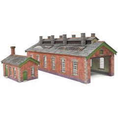 Metcalfe N Scale, PN913 Engine Shed Double Track in Red Brick small image