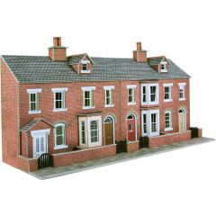 Metcalfe OO Scale, PO274 Terraced House Fronts in Red Brick, Low Relief small image