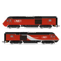 Hornby OO Scale, R30095 LNER (2018+) Class 43 'HST' 2 Car DMU Bo-Bo, 43238 & 43305 (Unknown), LNER (2018+) Red & Silver Livery, DCC Ready small image