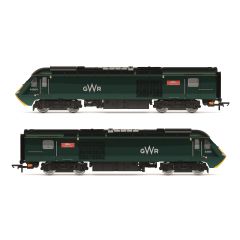 Hornby OO Scale, R30098 GWR (FirstGroup) Class 43 'HST' 2 Power Cars (One Motorised) Bo-Bo, 43005 & 43155, 'Caerphilly Castle' GWR Green (FirstGroup) Livery, DCC Ready small image