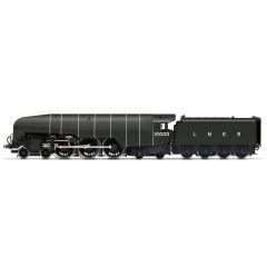 Hornby OO Scale, R3979 LNER W1 Class 'Hush Hush' 4-6-4, 10000, LNER Lined Grey Livery, DCC Ready small image