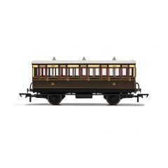 Hornby OO Scale, R40066A GWR Four Wheel Third 1882, GWR Chocolate & Cream Livery small image