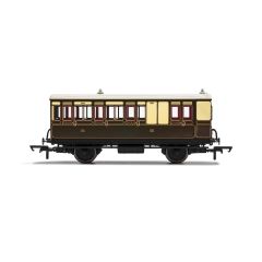 Hornby OO Scale, R40067 GWR Four Wheel Brake Third 301, GWR Chocolate & Cream Livery small image