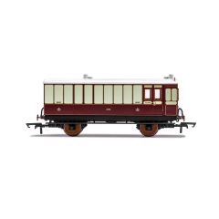 Hornby OO Scale, R40076 LNWR Four Wheel Luggage Brake 9645, LNWR Lined White & Plum Livery small image