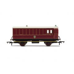 Hornby OO Scale, R40092 NBR Four Wheel Luggage Brake 234, NBR Lined Crimson Livery small image