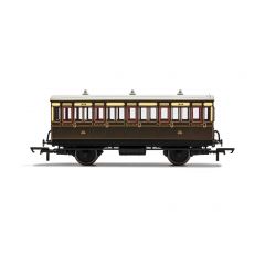 Hornby OO Scale, R40112 GWR Four Wheel Third 1889, GWR Chocolate & Cream Livery small image