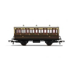 Hornby OO Scale, R40112A GWR Four Wheel Third 1882, GWR Chocolate & Cream Livery small image
