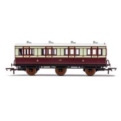 Hornby OO Scale, R40119 LNWR Six Wheel First 1889, LNWR Lined White & Plum Livery small image