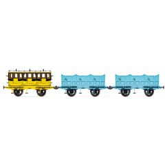 Hornby OO Scale, R40372 L&MR Open Third Class Carriage|First Class Carriage L&MR Yellow Livery small image