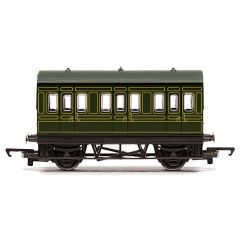 Hornby RailRoad OO Scale, R4672 SR Four Wheeled Coach SR Lined Maunsell Olive Green Livery small image