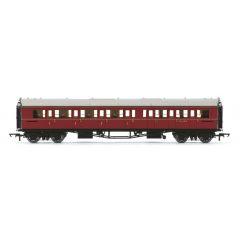 Hornby OO Scale, R4766 BR (Ex GWR) Collett 'Bow Ended' Composite Corridor Left Hand W6138W, BR Maroon Livery small image