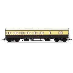 Hornby OO Scale, R4876 GWR Collett 57' 'Bow Ended' D98 Six Compartment Brake Third Left Hand 4971, GWR Chocolate & Cream (Shirtbutton) Livery small image