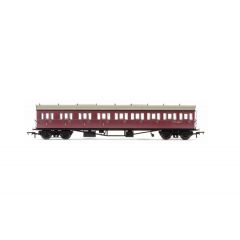 Hornby OO Scale, R4878 BR (Ex GWR) Collett 57' 'Bow Ended' E131 Nine Compartment Composite Left Hand W6630W, BR Crimson Livery small image