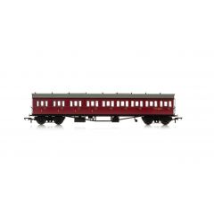 Hornby OO Scale, R4878A BR (Ex GWR) Collett 57' 'Bow Ended' E131 Nine Compartment Composite Left Hand W6237W, BR Crimson Livery small image
