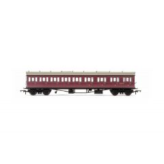 Hornby OO Scale, R4879 BR (Ex GWR) Collett 57' 'Bow Ended' E131 Nine Compartment Composite Right Hand W6631W, BR Crimson Livery small image