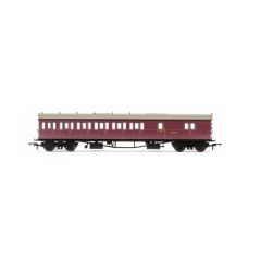 Hornby OO Scale, R4880 BR (Ex GWR) Collett 57' 'Bow Ended' D98 Six Compartment Brake Third Left Hand W5507W, BR Crimson Livery small image