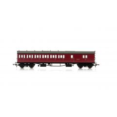 Hornby OO Scale, R4880A BR (Ex GWR) Collett 57' 'Bow Ended' D98 Six Compartment Brake Third Left Hand W4949W, BR Crimson Livery small image