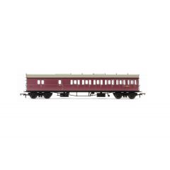 Hornby OO Scale, R4881 BR (Ex GWR) Collett 57' 'Bow Ended' D98 Six Compartment Brake Third Right Hand W5508W, BR Crimson Livery small image
