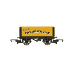 Hornby OO Scale, R60017 Private Owner 6 Plank Wagon 'Happy Father's Day', Yellow Livery small image