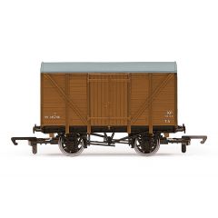 Hornby OO Scale, R60027 BR 12T Ventilated Van, Planked Doors W145746, BR Bauxite Livery small image