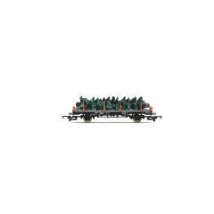 Hornby OO Scale, R60083 Private Owner (Ex BR) SAA 45T Steel Carrier 'Christmas Tree Carrier', Grey Livery, Includes Wagon Load small image