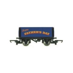 Hornby OO Scale, R60089 Private Owner 6 Plank Wagon 'Happy Father's Day', Blue Livery small image