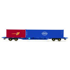 Hornby OO Scale, R60132 Touax, KFA, Container Wagon with 1 x 20' & 1 x 40' Containers - Era 11 small image