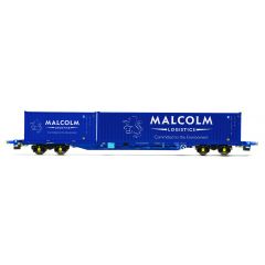 Hornby OO Scale, R60133 Malcolm Rail, KFA Container Wagon with 1 x 20' & 1 x 40' Containers - Era 11 small image
