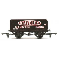 Hornby OO Scale, R6811 Private Owner 7 Plank Wagon, End Door 7230, 'Staveley Caustic Soda', Black Livery small image