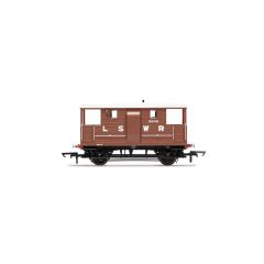 Hornby OO Scale, R6911 LSWR 20T 'New Van' Goods Brake Van 9646, LSWR Bauxite Livery small image