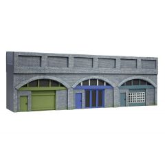 Hornby Skaledale OO Scale, R7368 Low Relief Viaduct with Lockups, Engineers Blue Brick small image