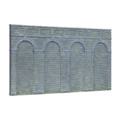 Hornby Skaledale OO Scale, R7373 High Level Arched Retaining Walls, Engineers Blue Brick small image
