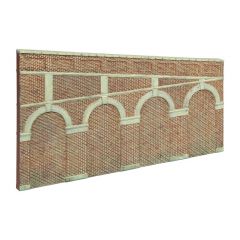 Hornby Skaledale OO Scale, R7374 High Stepped Arched Retaining Walls, Red Brick small image