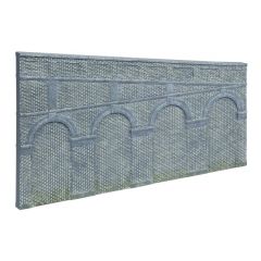 Hornby Skaledale OO Scale, R7375 High Stepped Arched Retaining Walls, Engineers Blue Brick small image