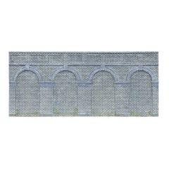 Hornby Skaledale OO Scale, R7385 Mid Level Arched Retaining Walls, Engineers Blue Brick small image