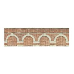 Hornby Skaledale OO Scale, R7388 Low Level Arched Retaining Walls, Red Brick small image