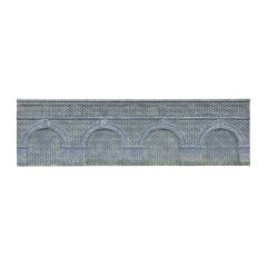 Hornby Skaledale OO Scale, R7389 Low Level Arched Retaining Walls, Engineers Blue Brick small image
